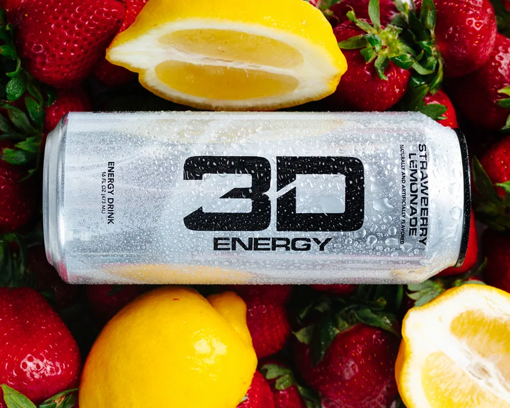 3D Energy Drink cans lineup