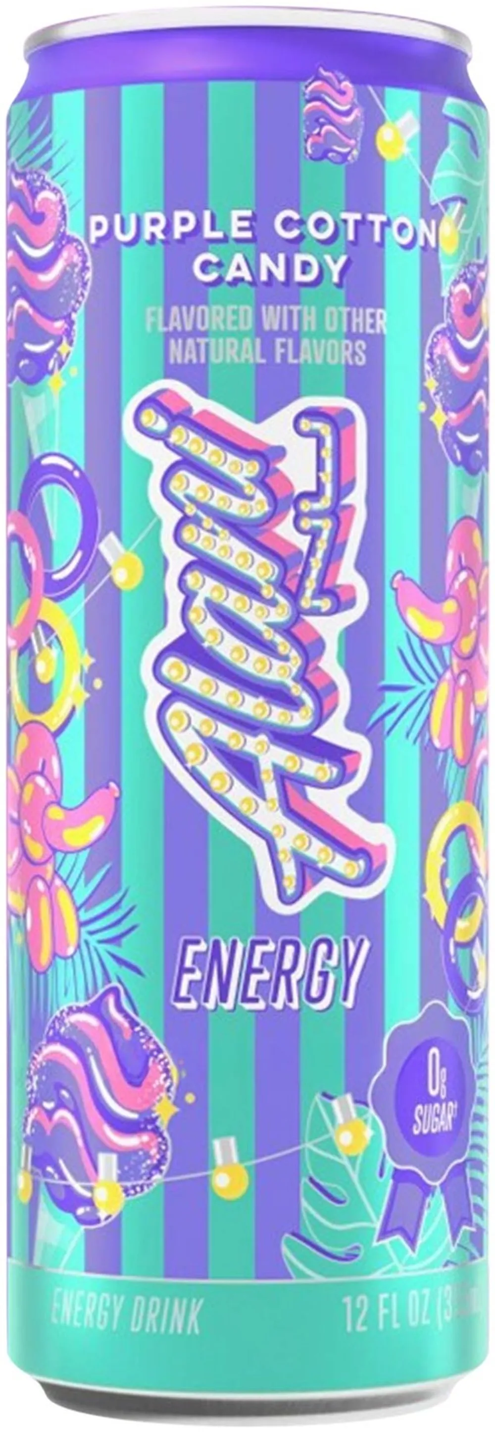 Alani Nu Purple Cotton Candy 12oz can front view
