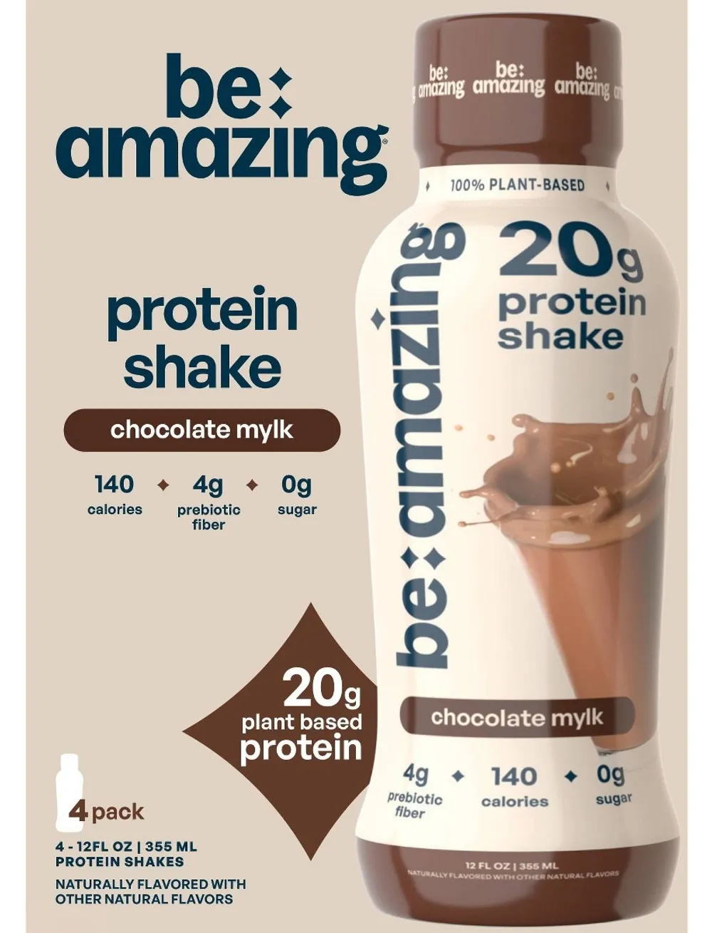 Be Amazing Vegan Protein Shake RTD be amazing protein shake rtd chocolate mylk bottle