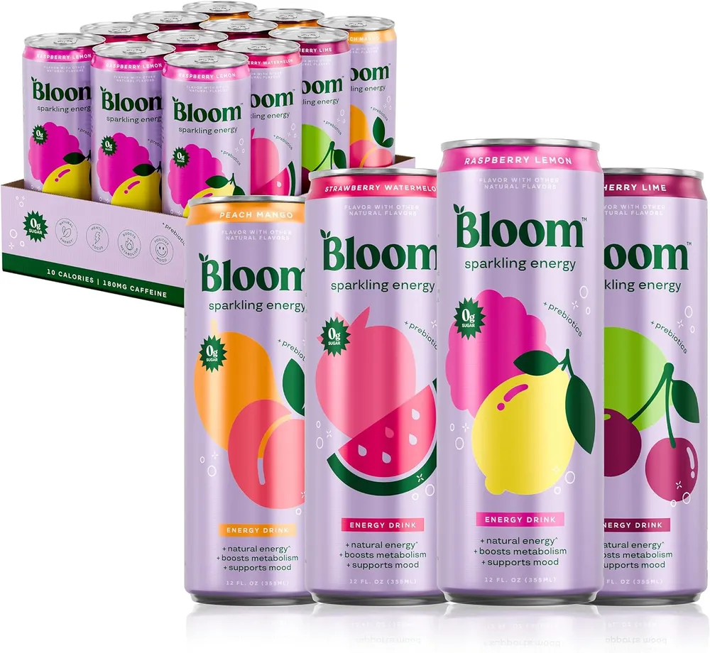 Bloom Sparkling Energy Summer Splash and Shirley Temple cans from the All Stars variety 12-pack