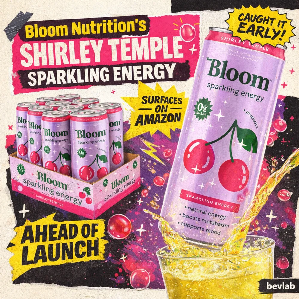 Bloom Nutrition Sparkling Energy Shirley Temple can