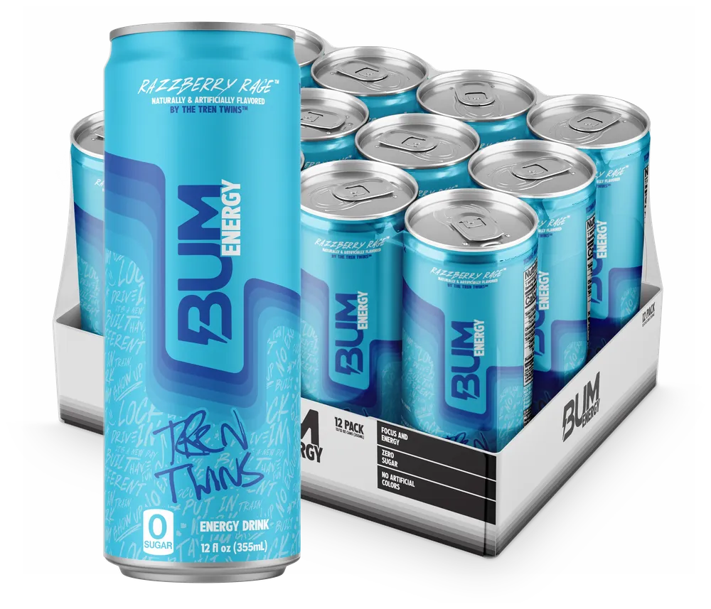 Bum Energy Razzberry Rage Case Can