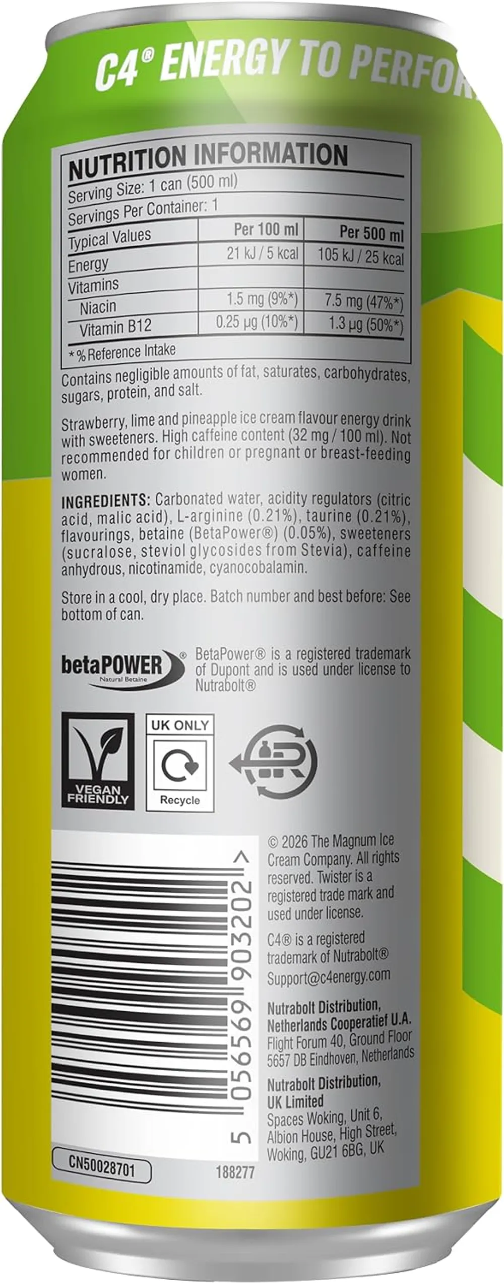 C4 Performance Energy Drops Twister Pineapple in Europe c4 twister pineapple can back