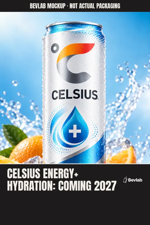Bevlab concept mockup of Celsius Energy+ Hydration, not actual packaging