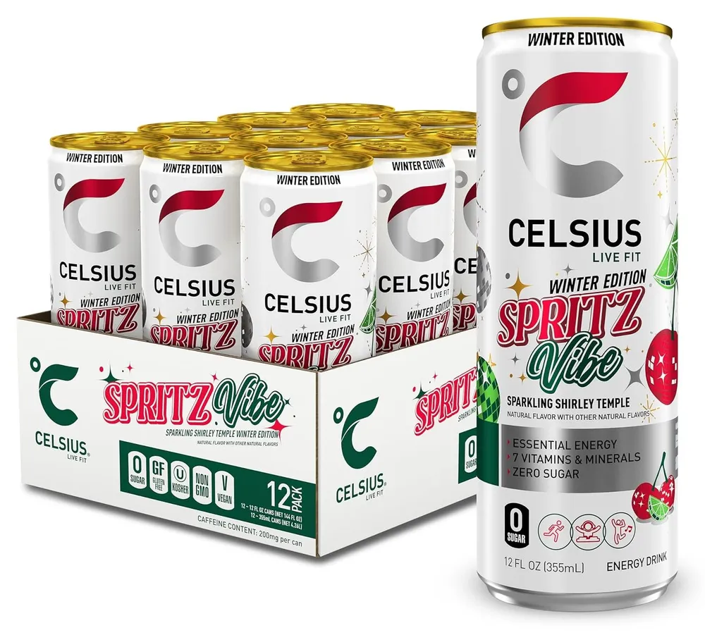 celsius spritz vibe shirley temple 12 pack