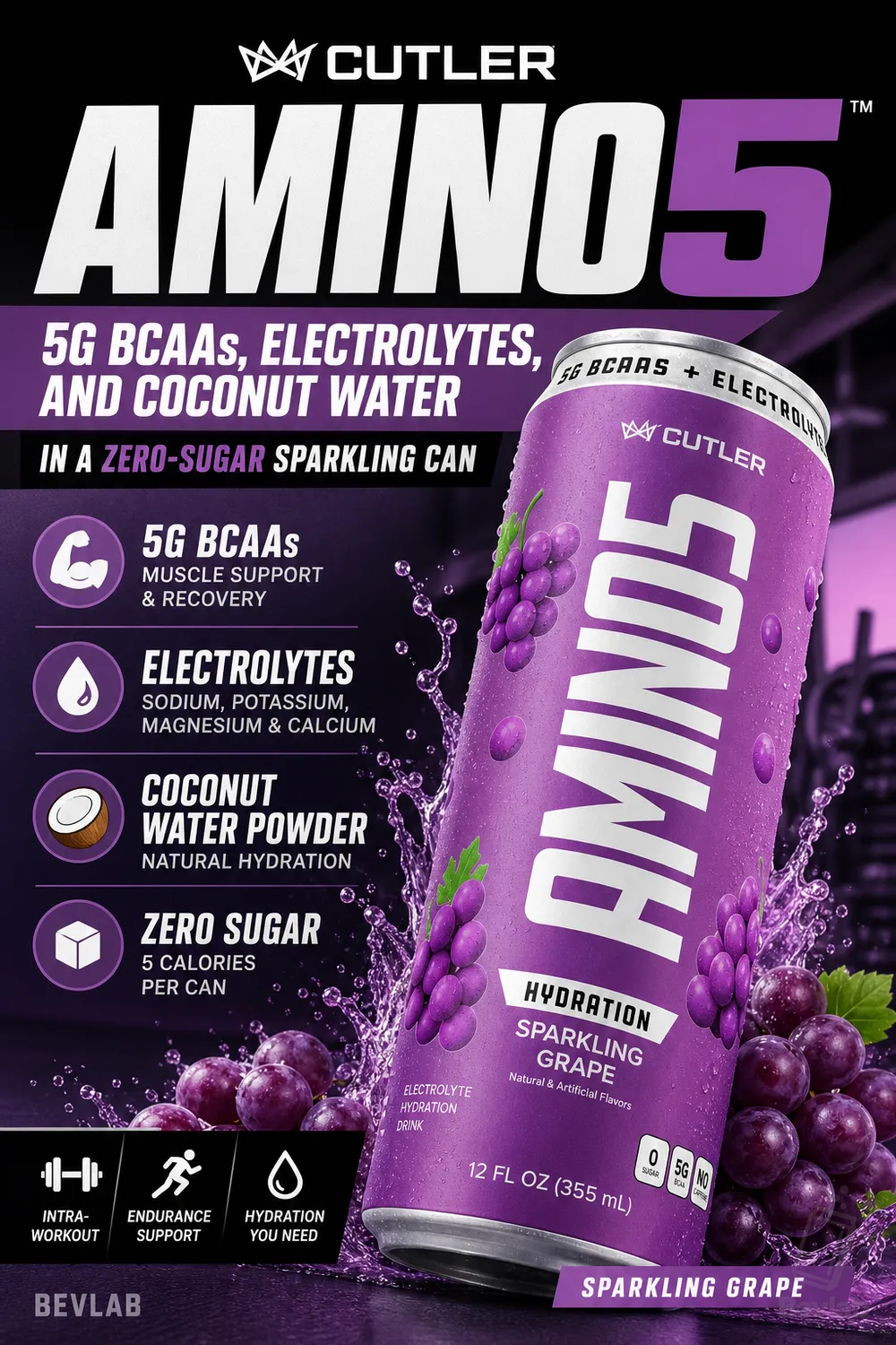 Cutler Nutrition Amino5 brand story visual with Jay Cutler