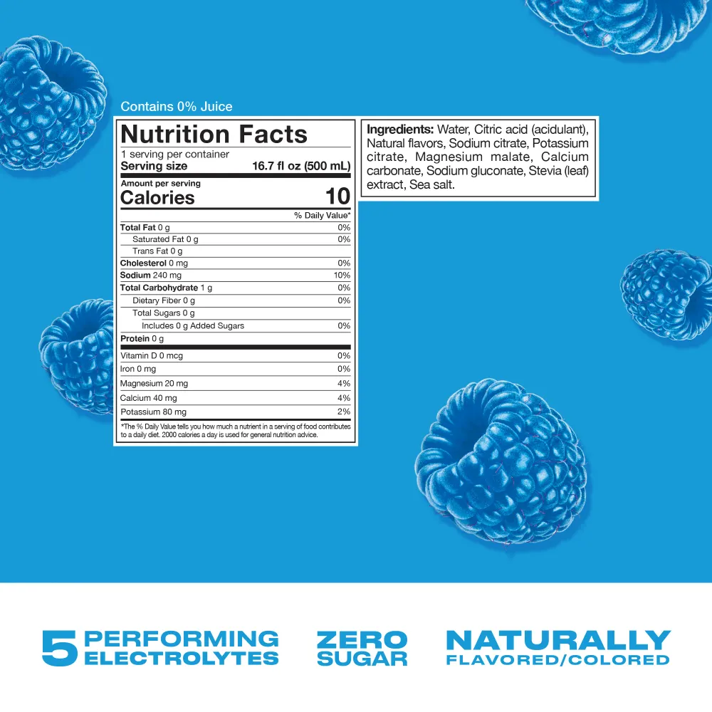 cwench hydration blue raspberry nutrition facts ingredients