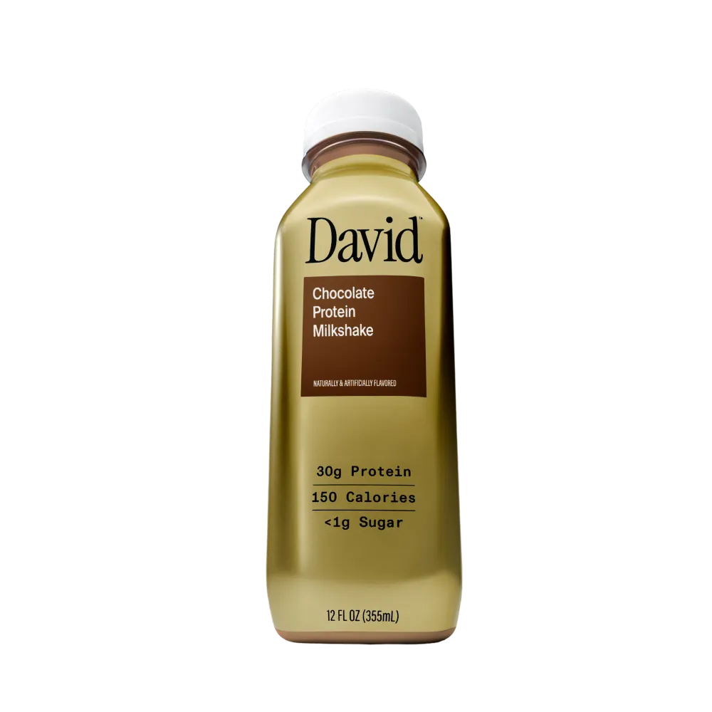 david protein milkshakes chocolate bottle front