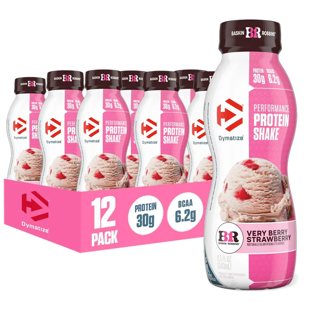 dymatize performance protein shake rtd very berry strawberry front
