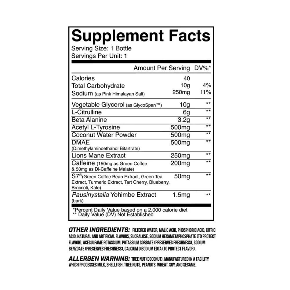 evogen evp xtreme aq rtd tangerine blast ingredients