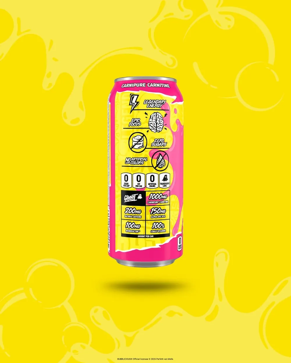 Ghost Energy Bubblicious Original Label Side Benefits