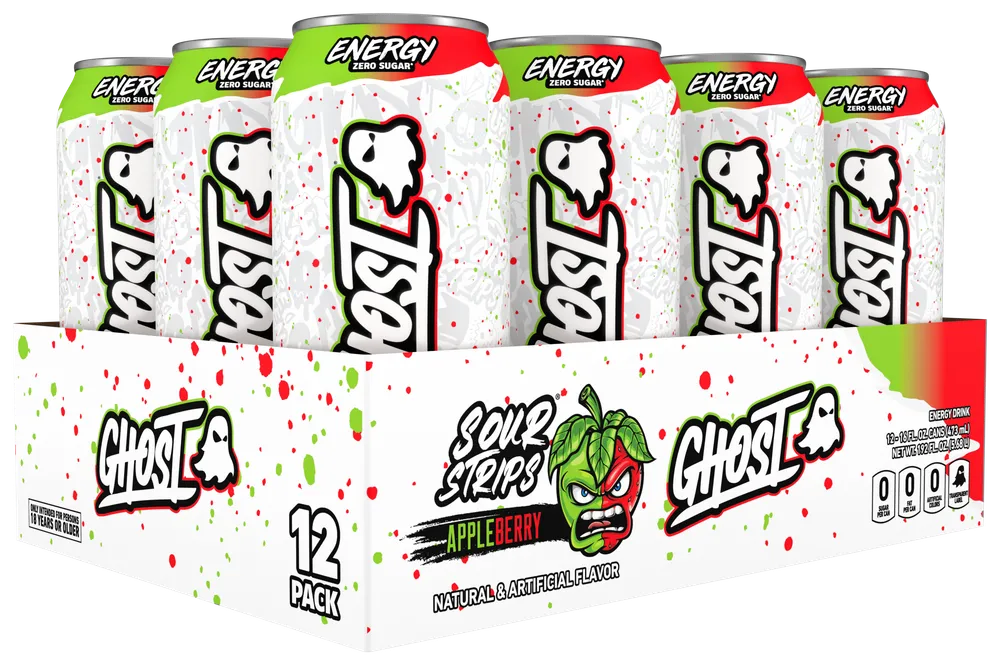 Ghost Energy Case Sour Strips Appleberry