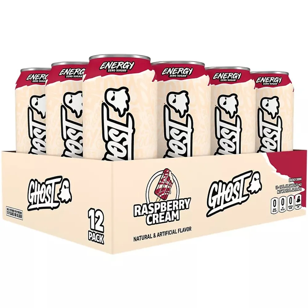GHOST Energy Raspberry Cream 12-pack case
