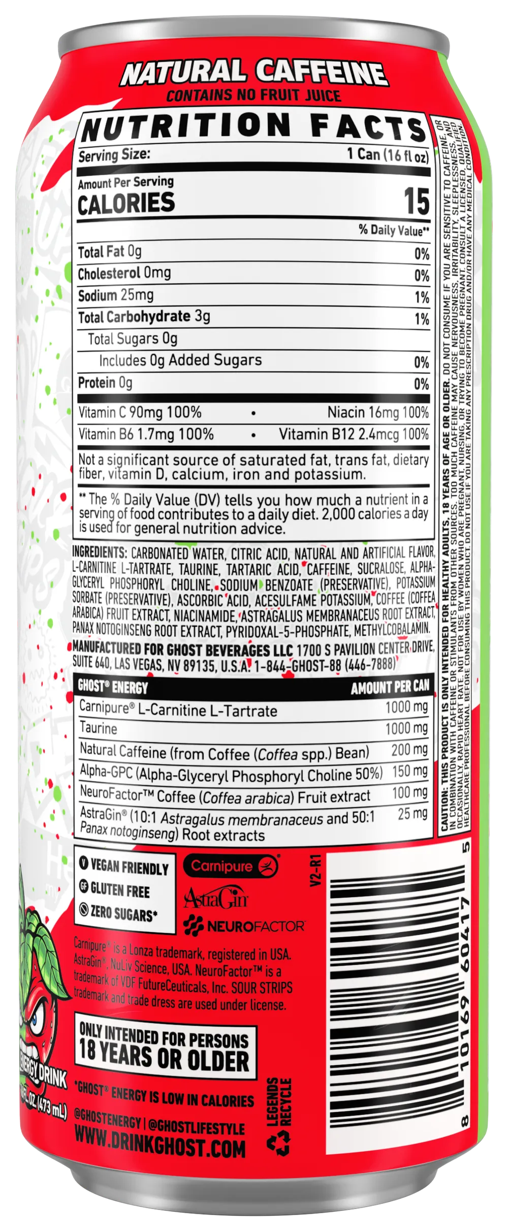 The 2026 Ghost Energy Sour Strips® Collab Comes in New Appleberry Flavor ghost energy sour strips appleberry ingredients nutrition facts