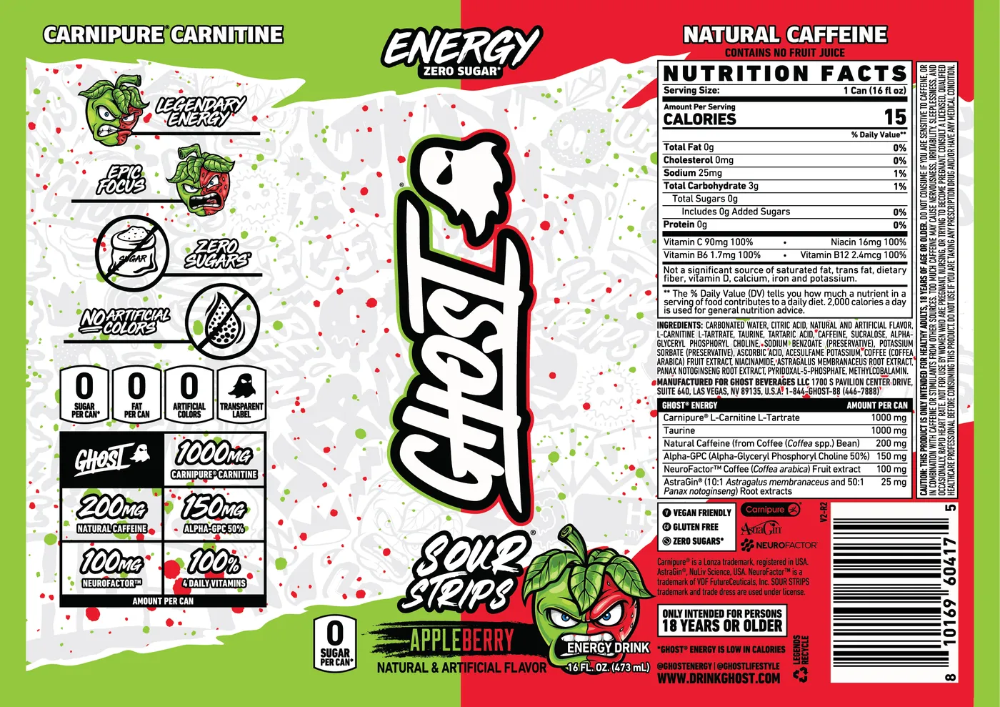The 2026 Ghost Energy Sour Strips® Collab Comes in New Appleberry Flavor ghost energy sour strips appleberry label