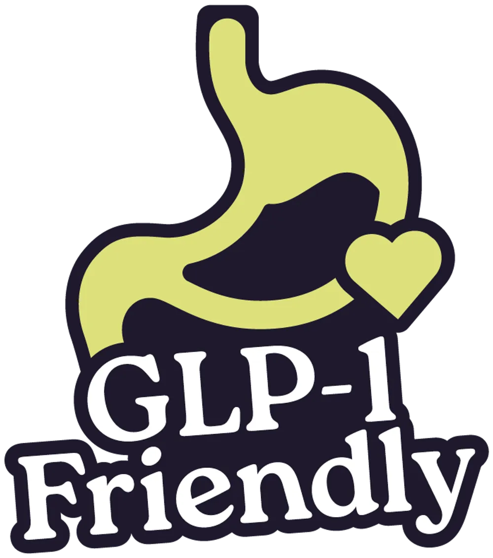 GLP-1 friendly badge graphic from Protein Now! branding