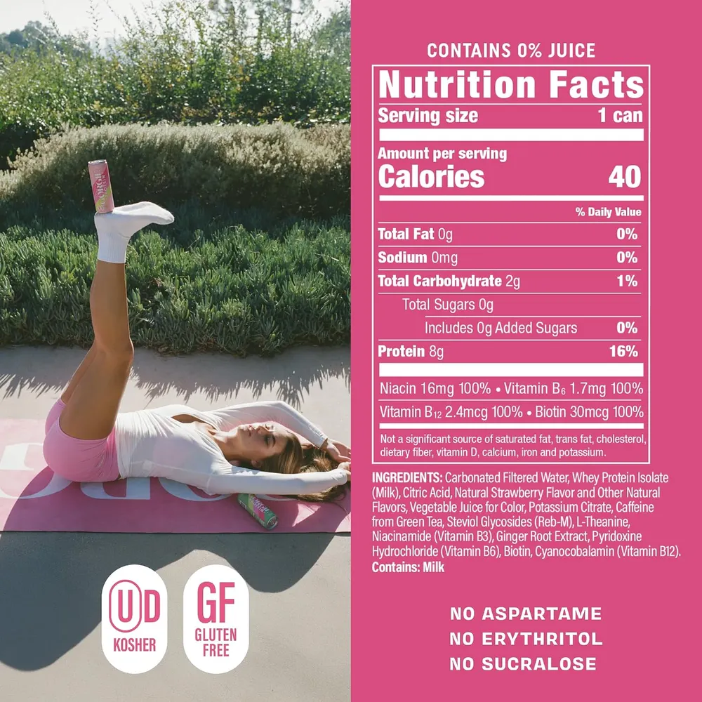 gorgie protein energy drink strawberry pop label