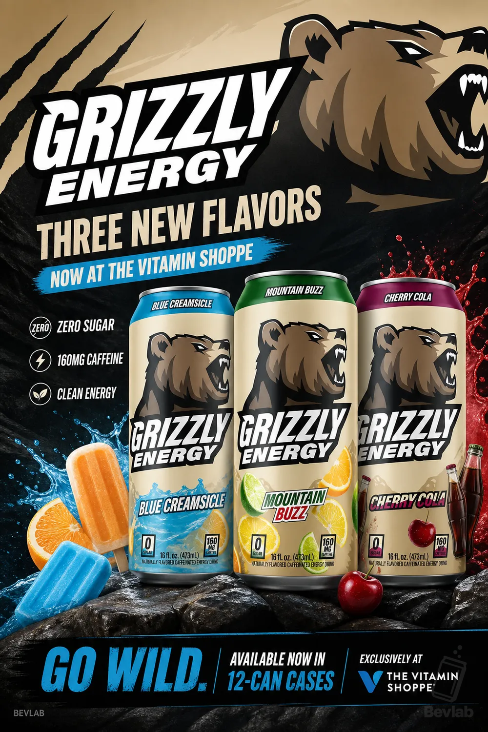 Grizzly Energy Blue Creamsicle can label detail