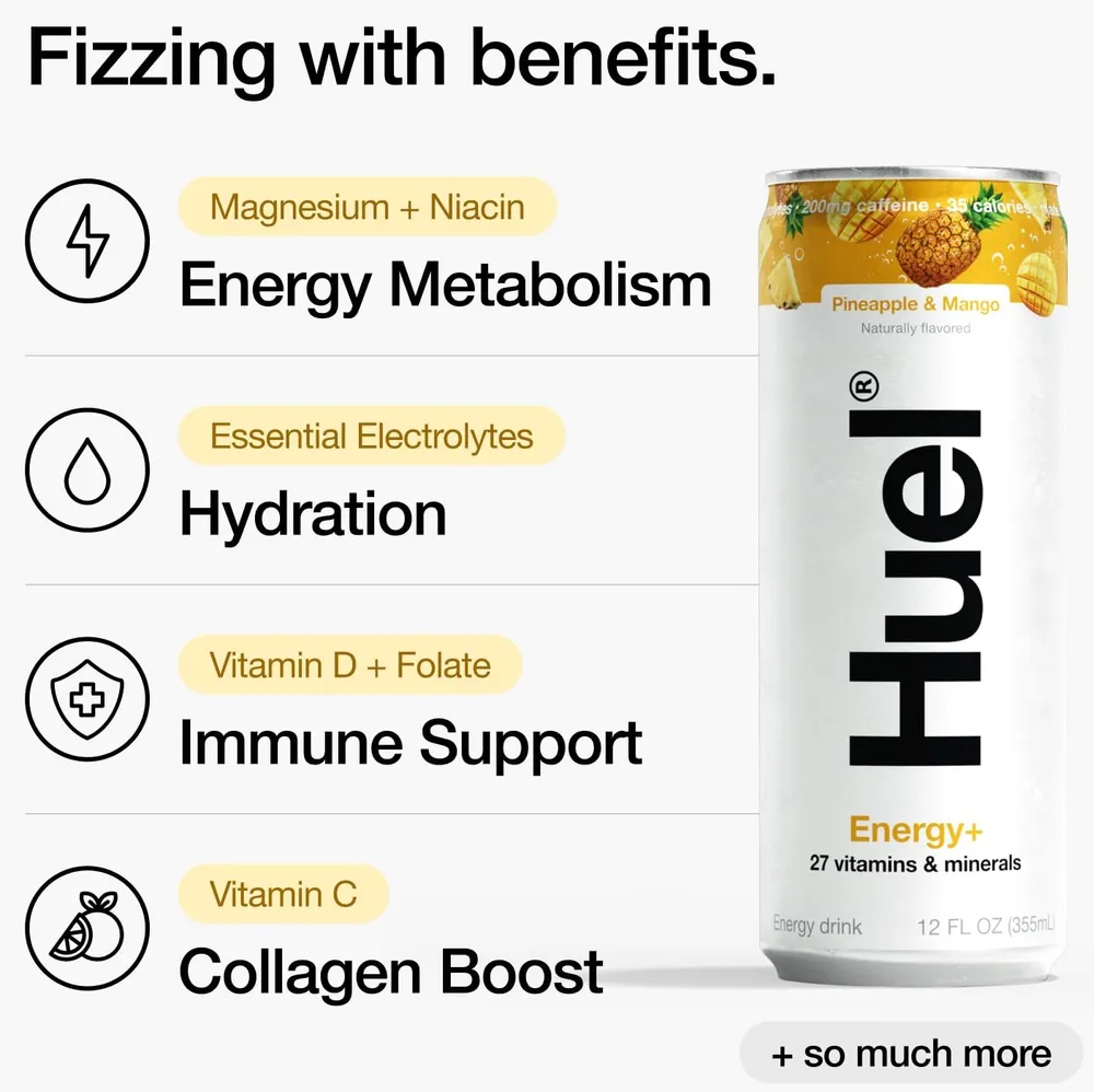 Huel Energy+ Drink huel energy plus benefits pineapple mango