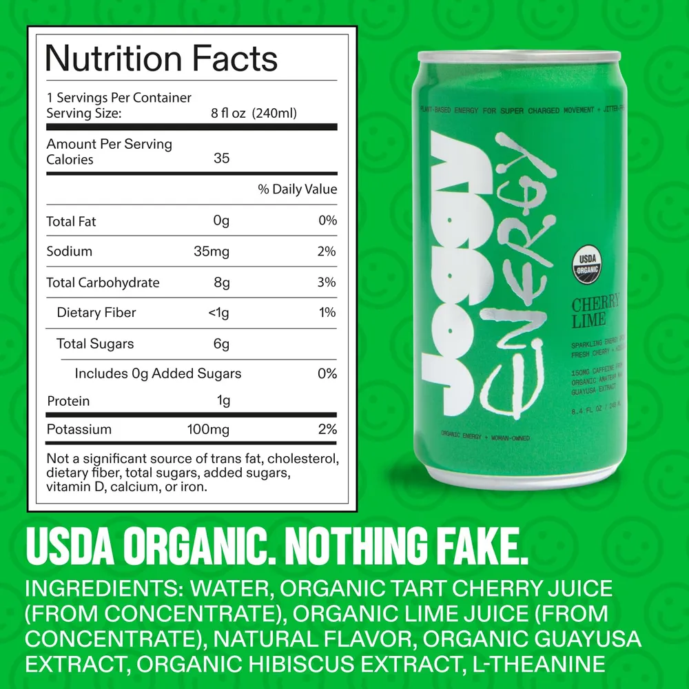 joggy energy drink cherry lime nutrition facts