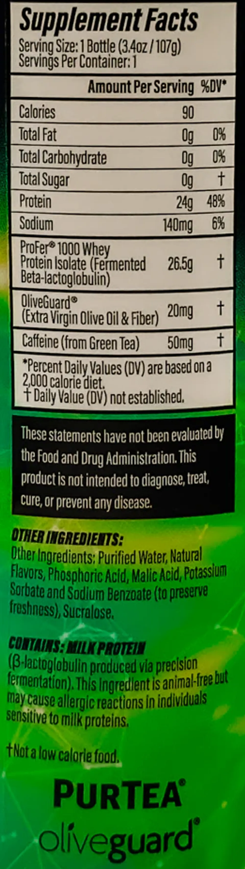 Klean Protein Shot Watermelon ingredient panel