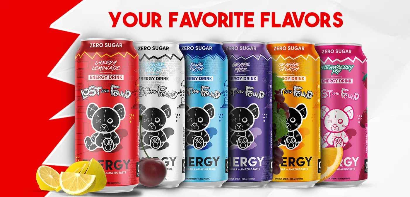 Lost and Found Energy Drink full flavor lineup