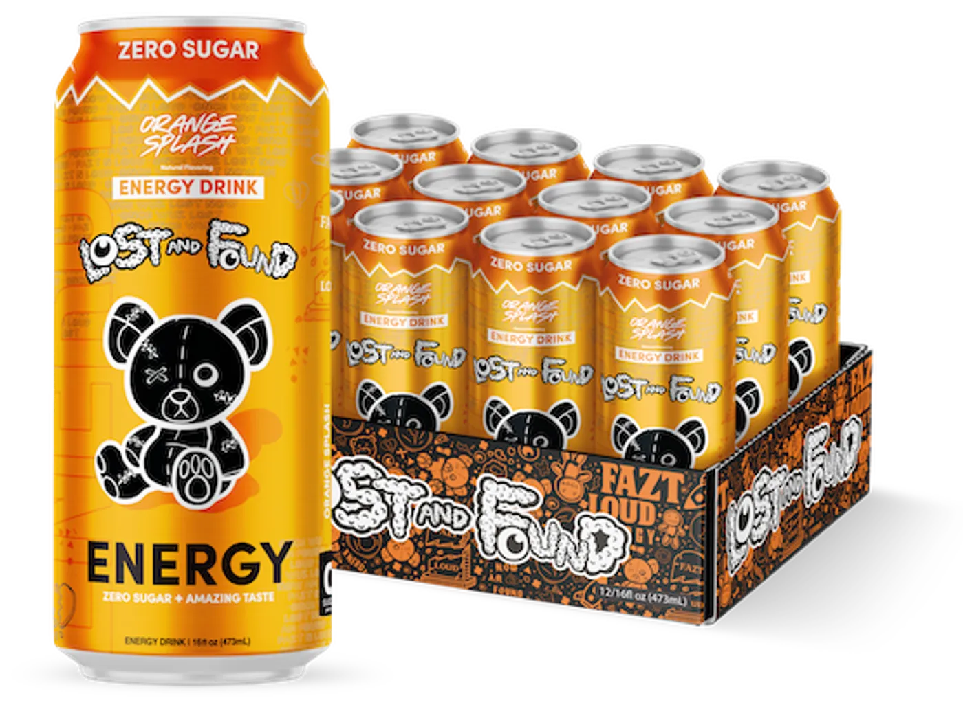 Lost and Found Energy Drink Orange Splash can