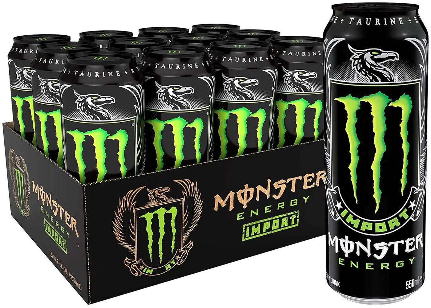 Case of Monster Energy Drink original cans