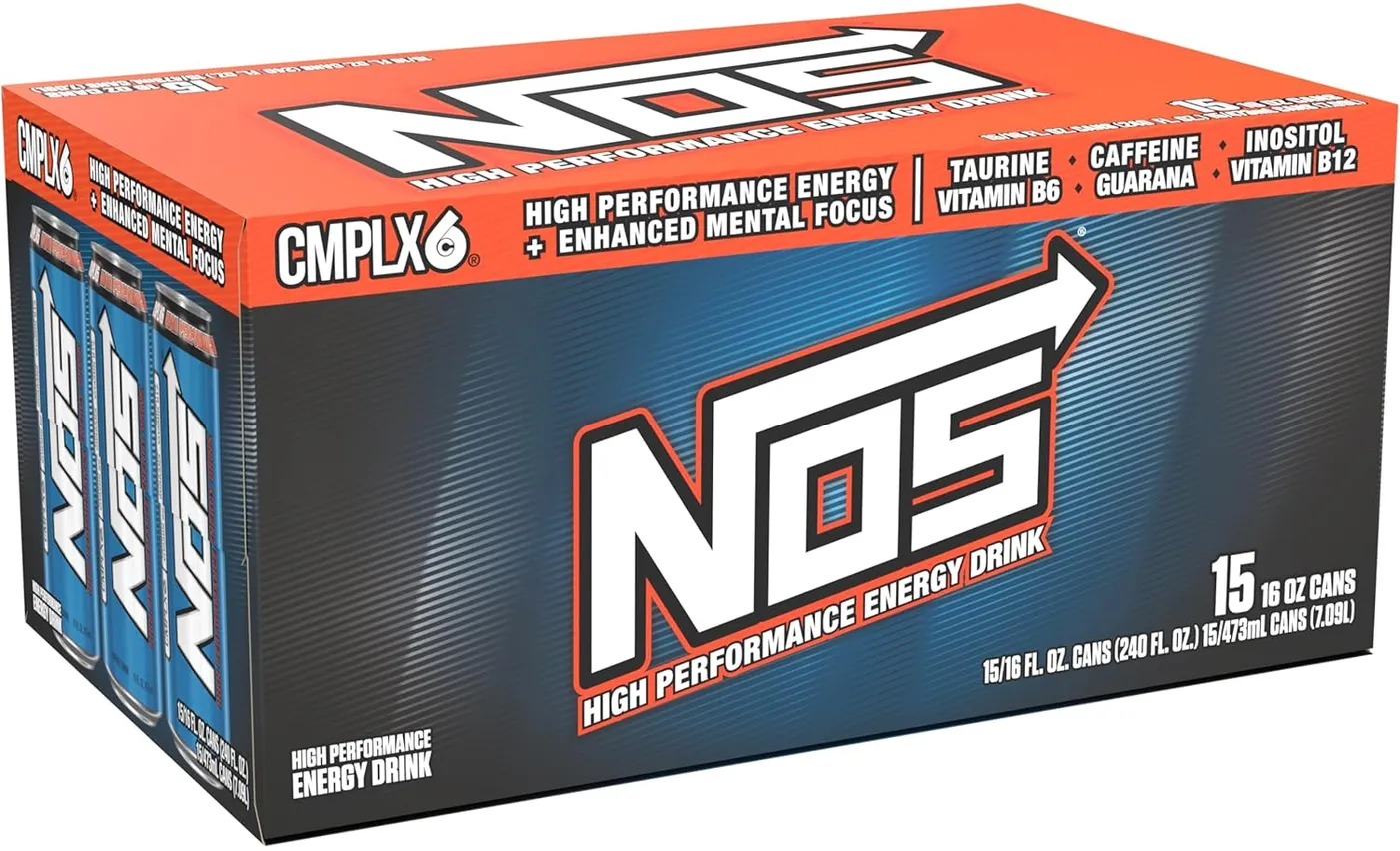 NOS Energy Drink case of cans
