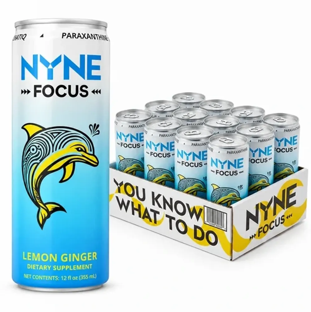 nyne focus lemon ginger 12 pack