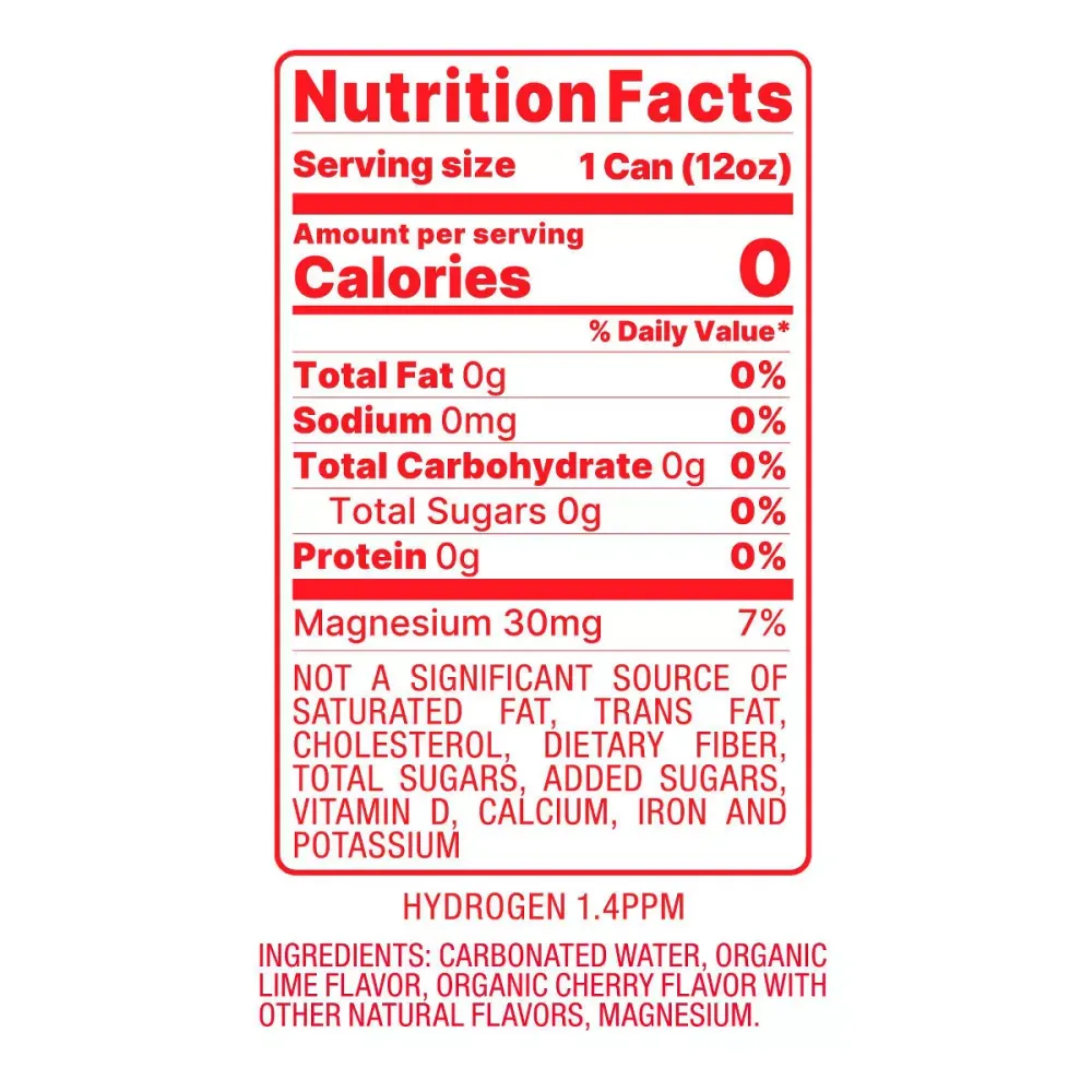 oHy Hydrogen Sparkling Water ohy cherry lime label 3