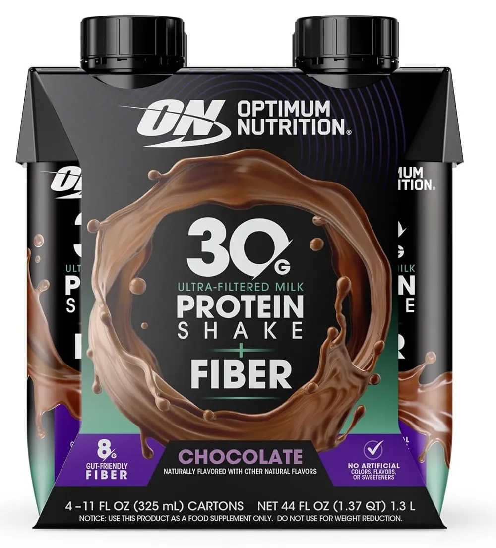 Optimum Nutrition Protein Shake + Fiber RTD optimum nutrition protein shake fiber chocolate amazon 01