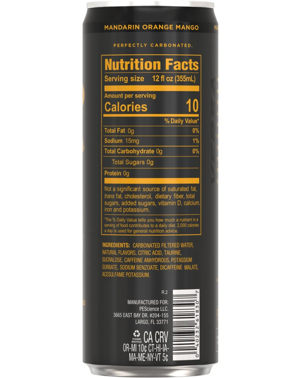pescience versa energy drink ingredients