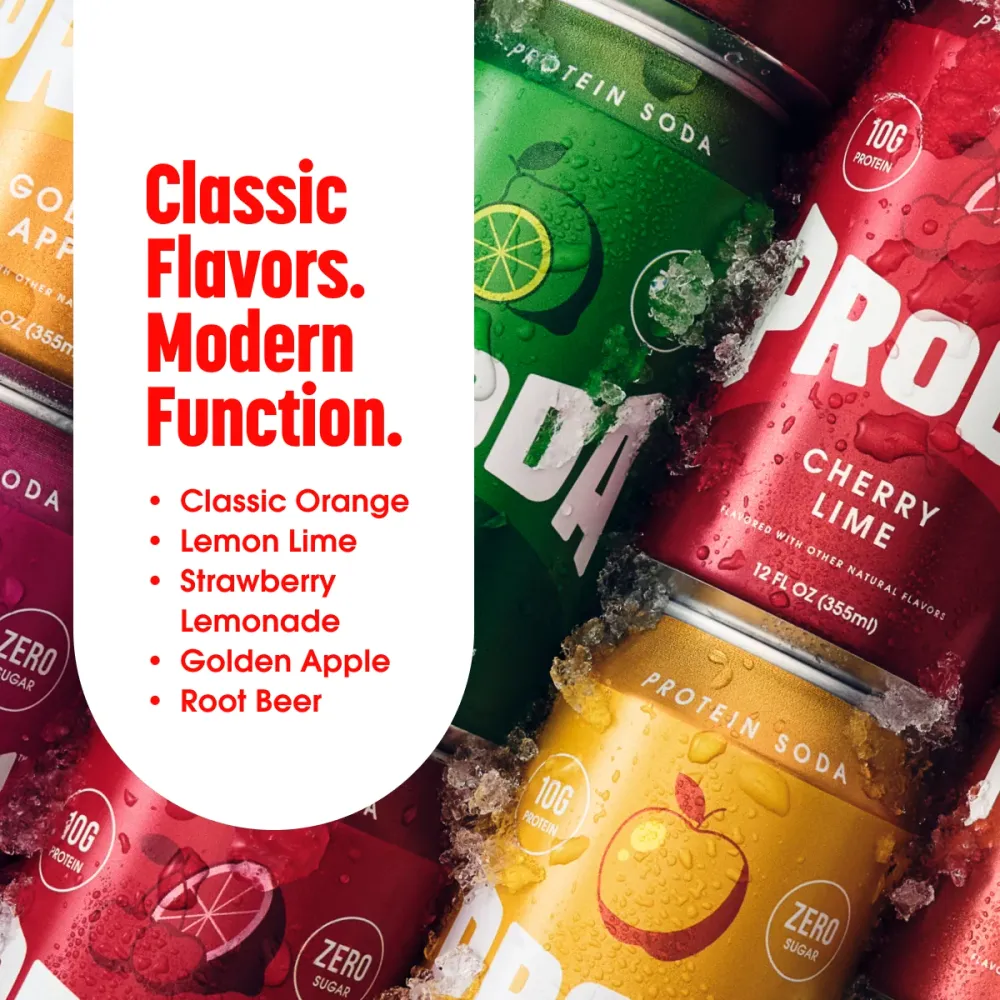 Proda Protein Soda Flavor Lineup