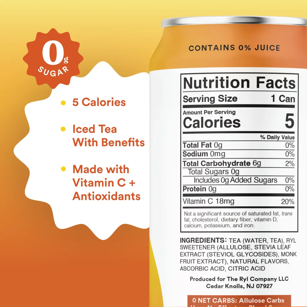 Ryl Iced Tea With Benefits Antioxidant Superblend Nutrition Facts