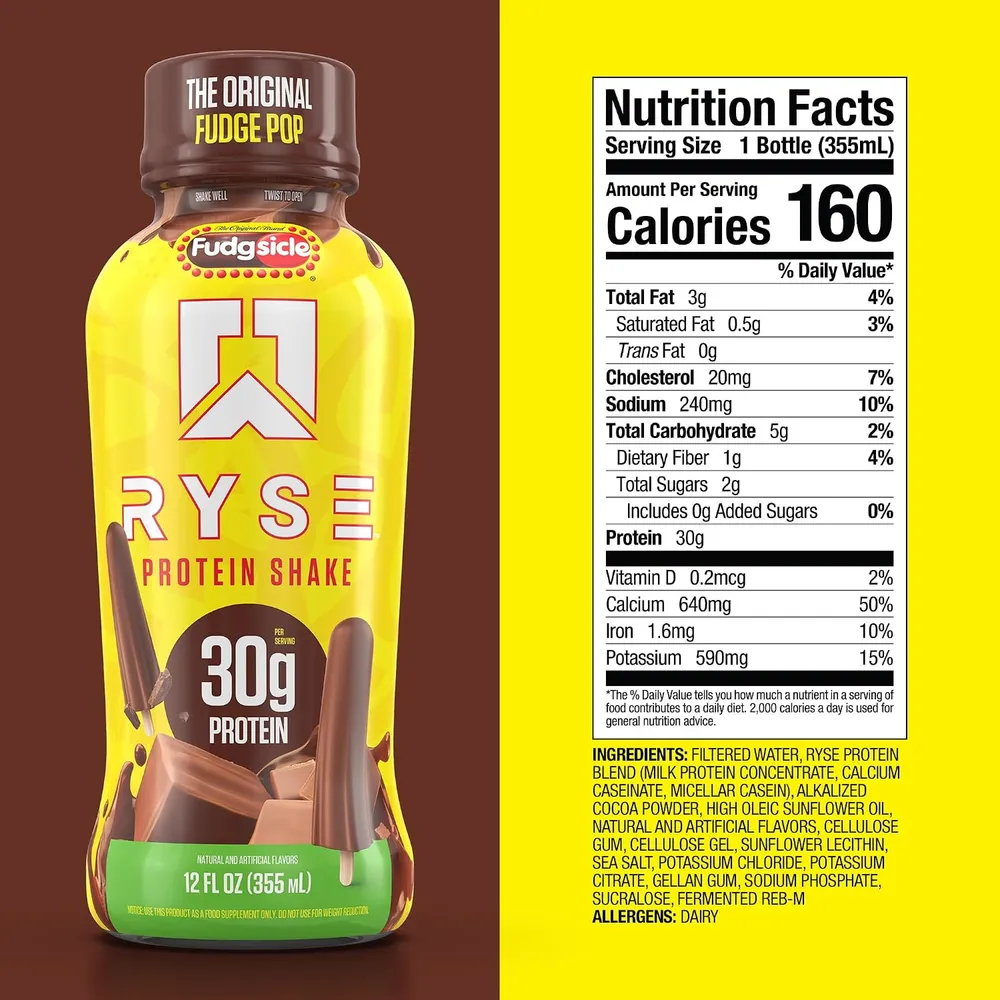 RYSE Protein Shake RTD Fudgsicle ingredients
