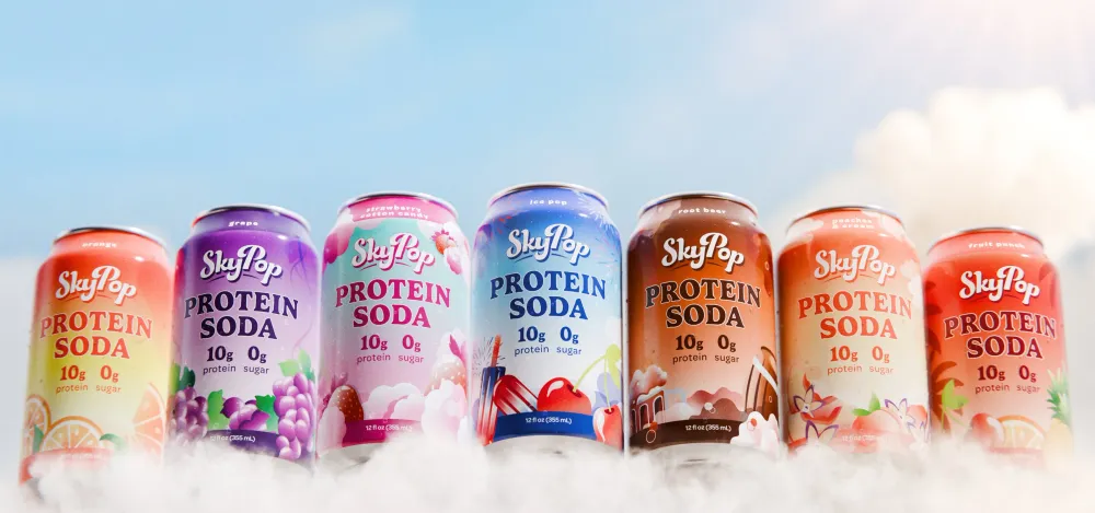 skypop protein soda floating sky