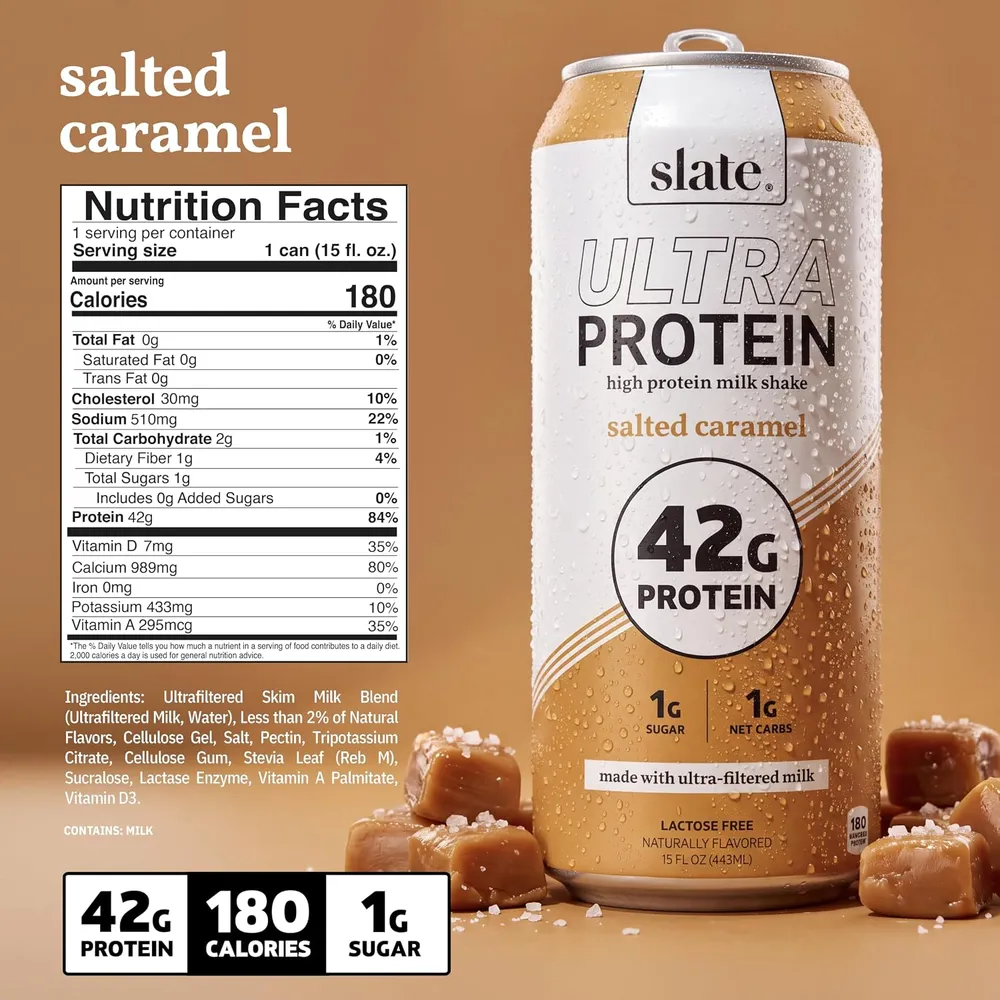 slate ultra protein 42g salted caramel label