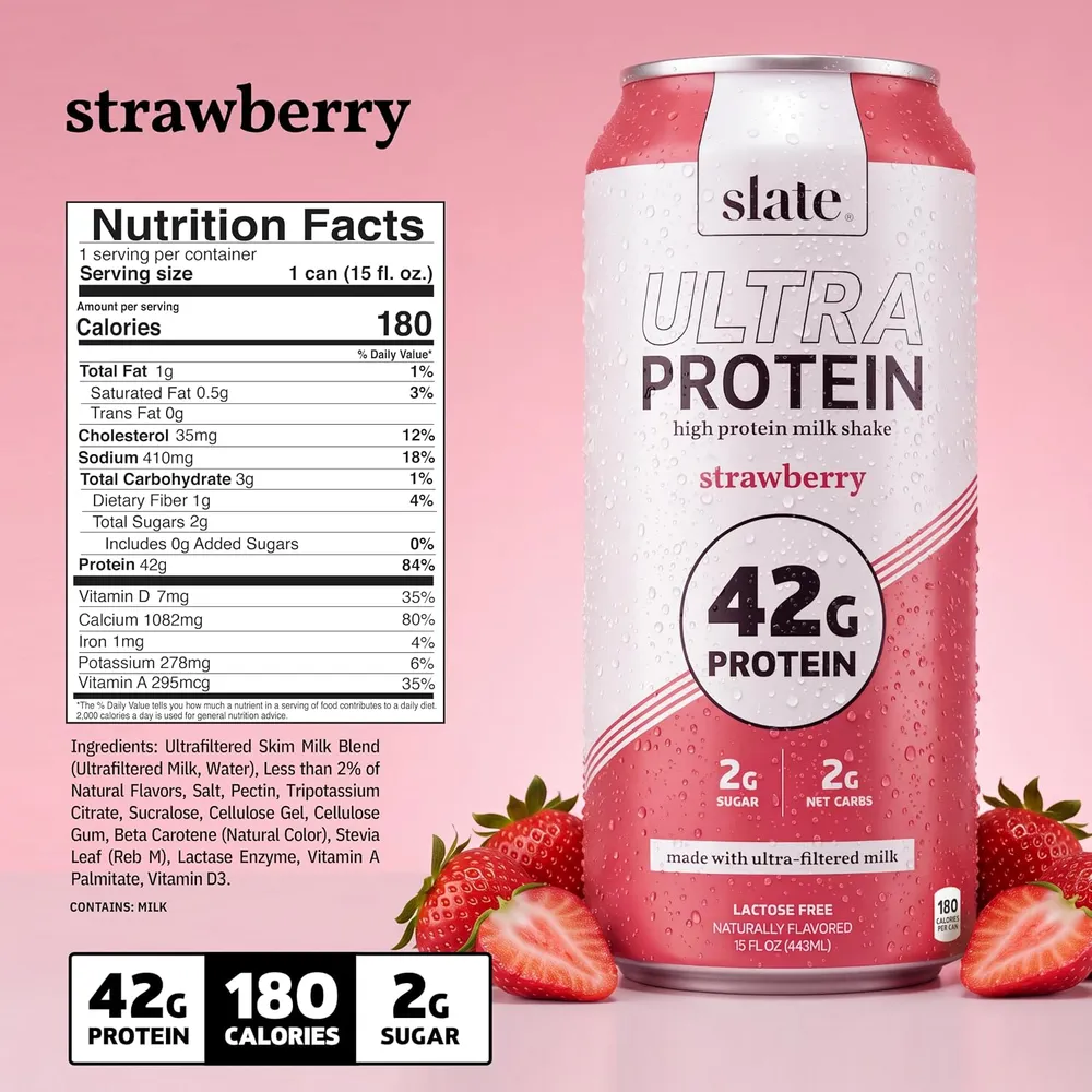 slate ultra protein 42g strawberry label