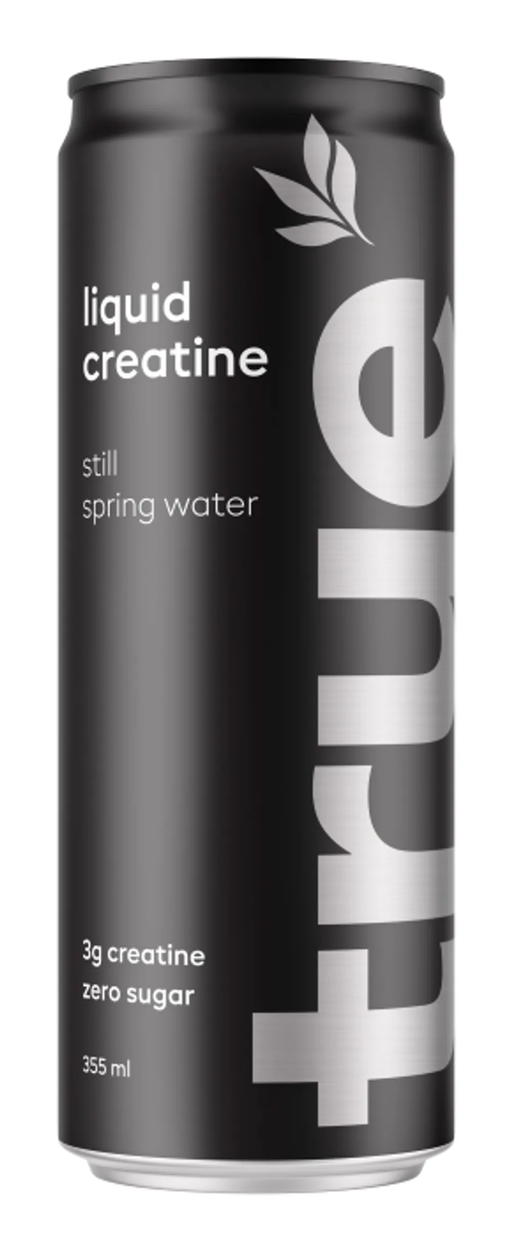 True Protein Liquid Creatine 355ml can in black and silver, labeled still spring water with 3g creatine and zero sugar