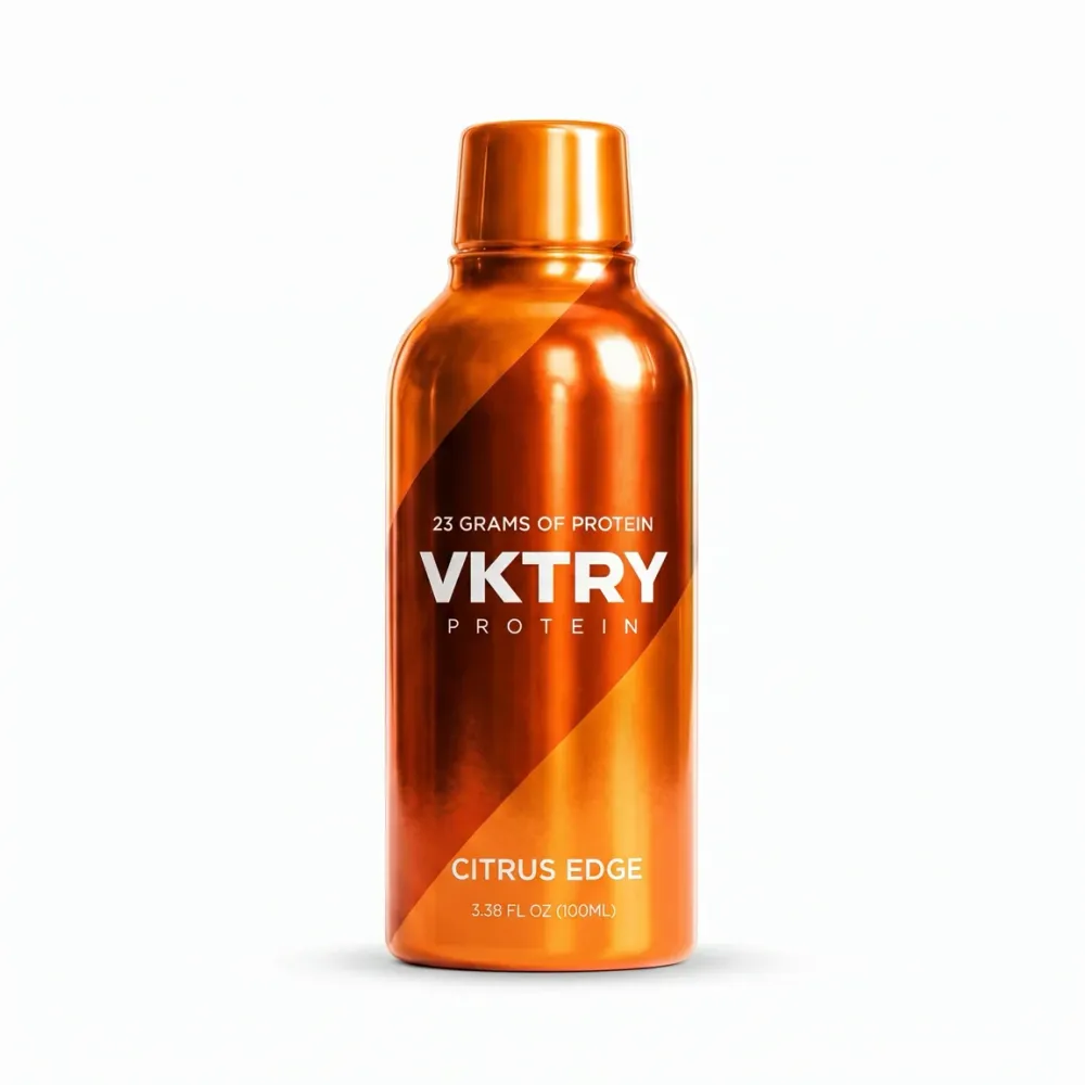 vktry protein shot citrus edge bottle