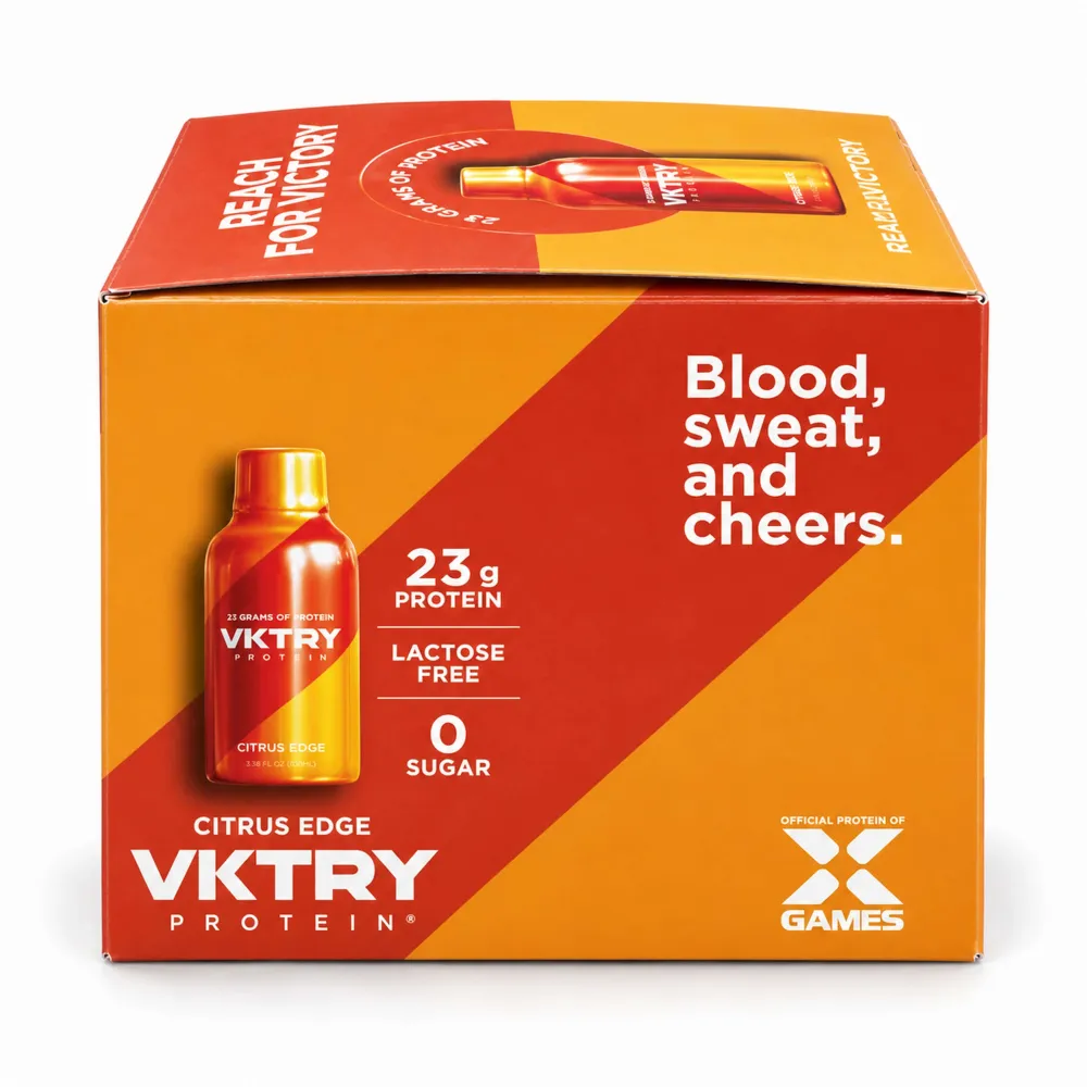 vktry protein shot citrus edge package side