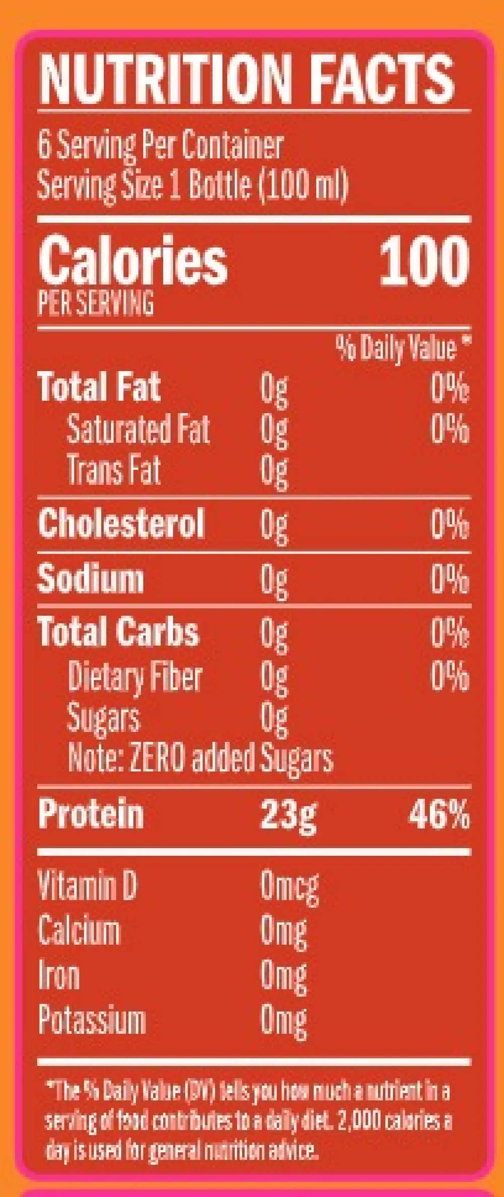 vktry protein shot nutrition facts