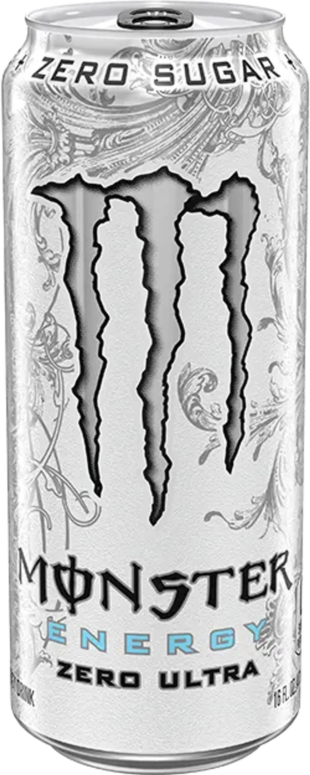 White Monster Ultra can, the original zero-sugar energy drink