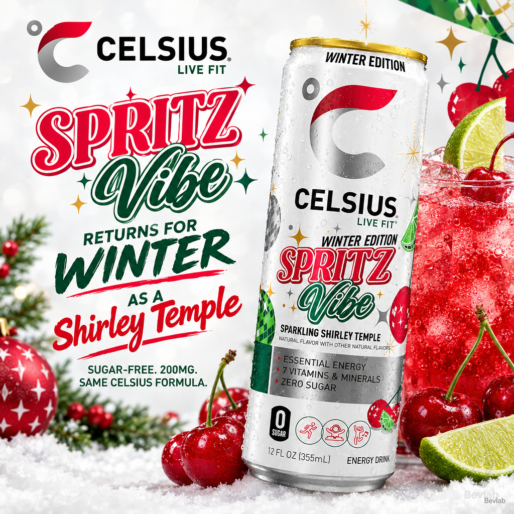 Celsius Brings Back Spritz Vibe for Winter as a Shirley Temple