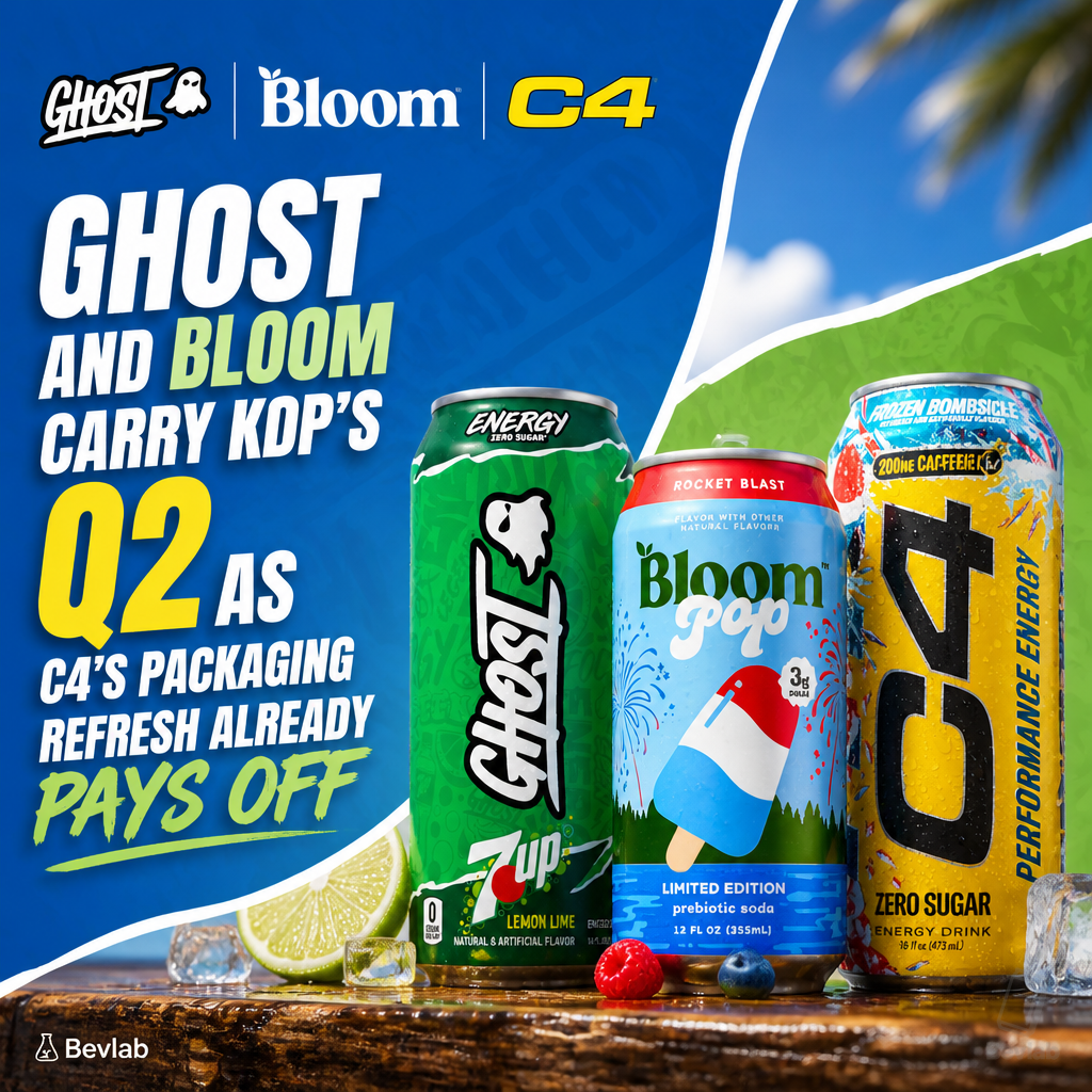 GHOST and Bloom Carry KDP's Q2 as C4's Packaging Refresh Already Pays Off