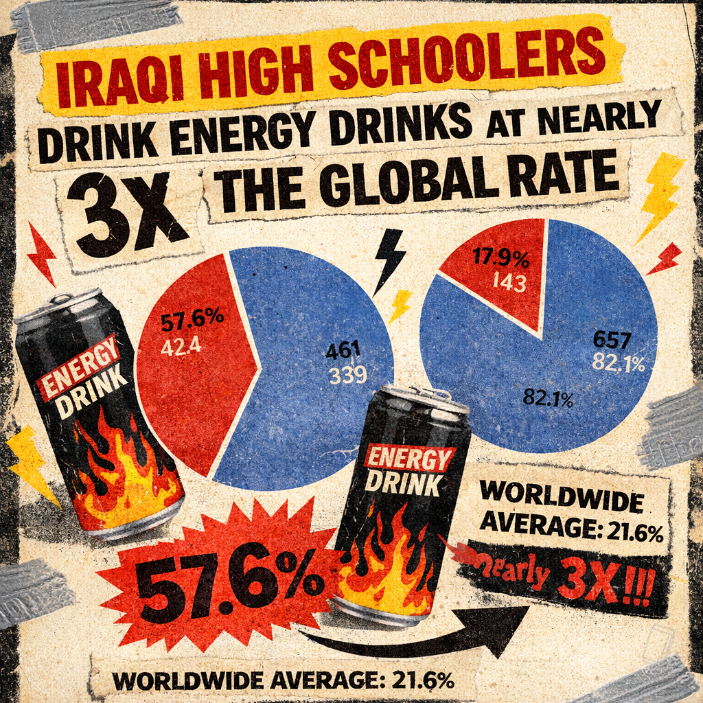 Study: Iraqi High Schoolers Drink Energy Drinks at Nearly 3X the Global Rate