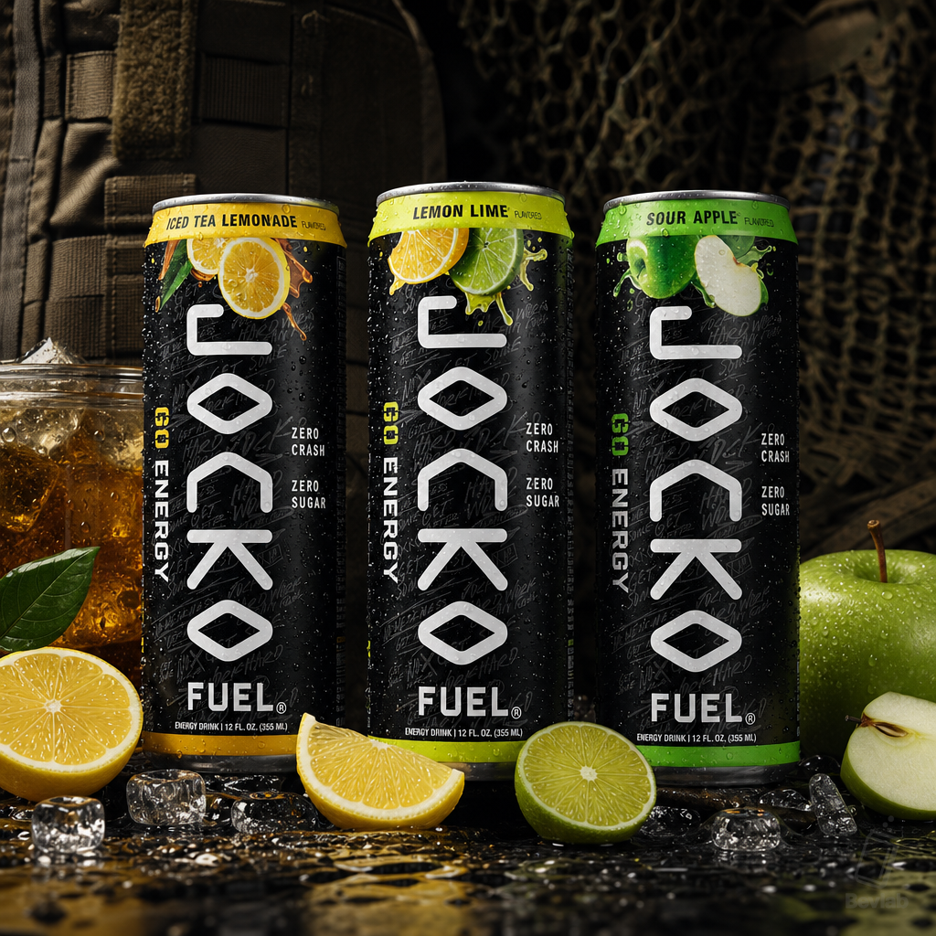 Jocko GO Iced Tea Lemonade Lemon Lime and Sour Apple cans
