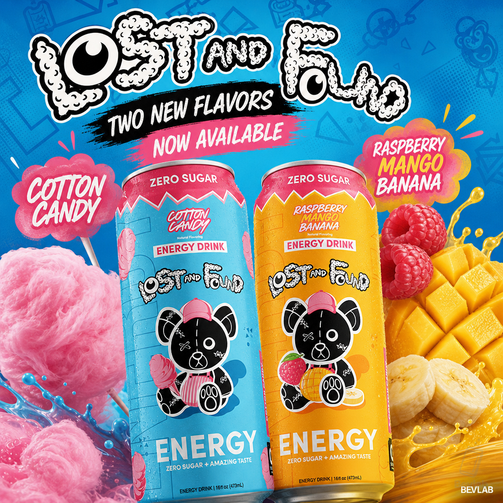 Lost and Found Energy Drops Cotton Candy and Raspberry Mango Banana