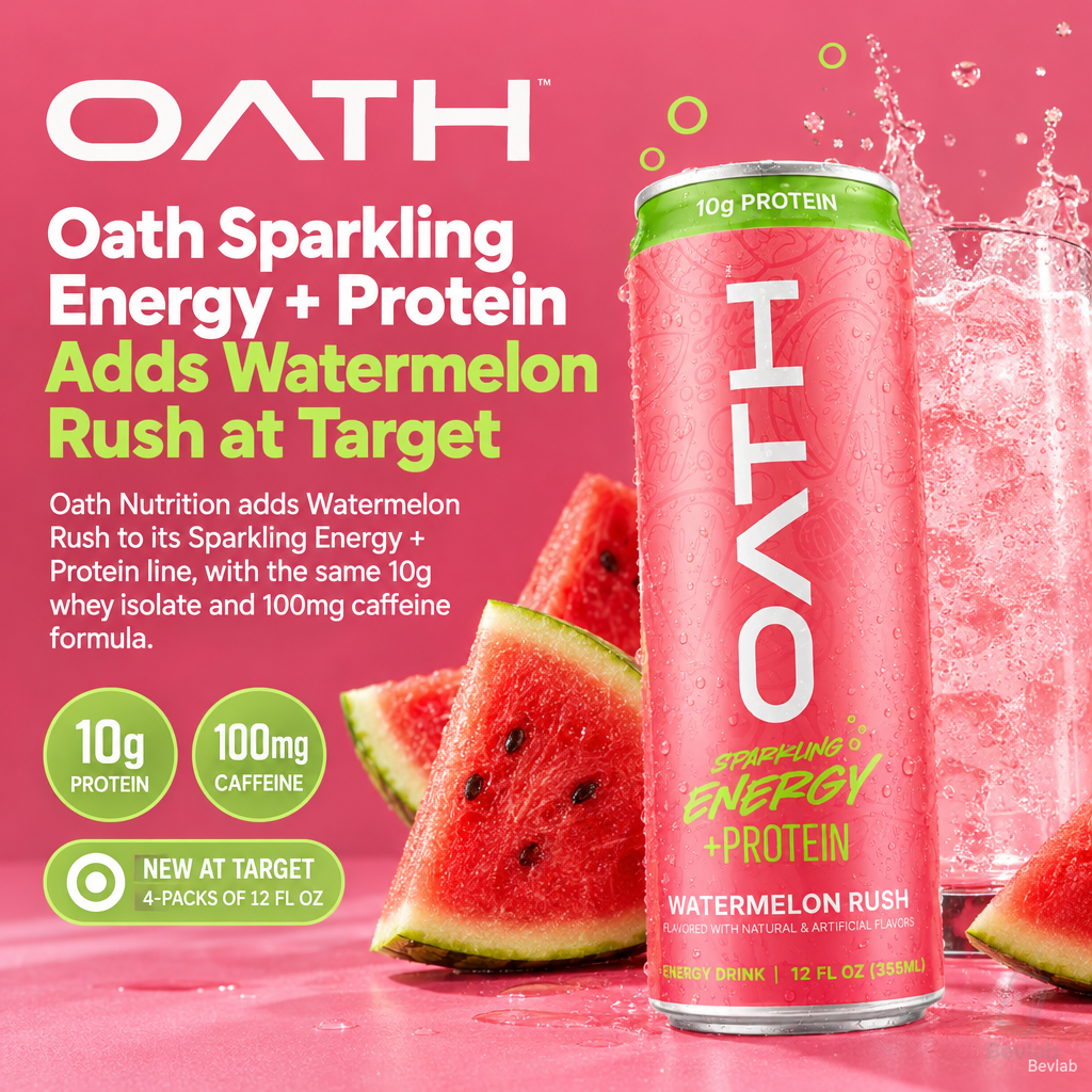 Oath Sparkling Energy + Protein Adds Watermelon Rush at Target